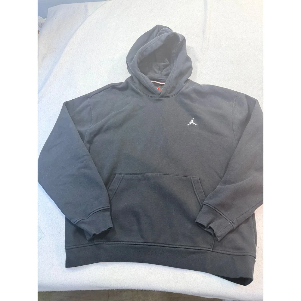 Jordan Brand Jumpman Embroidered Pullover Hoodie Black Cotton Blend Mens XL